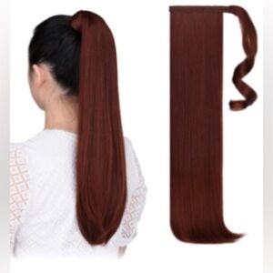 HSPCYGG Clip Ponytails Extension Wrap Around Straight Synthetic 22" color 350